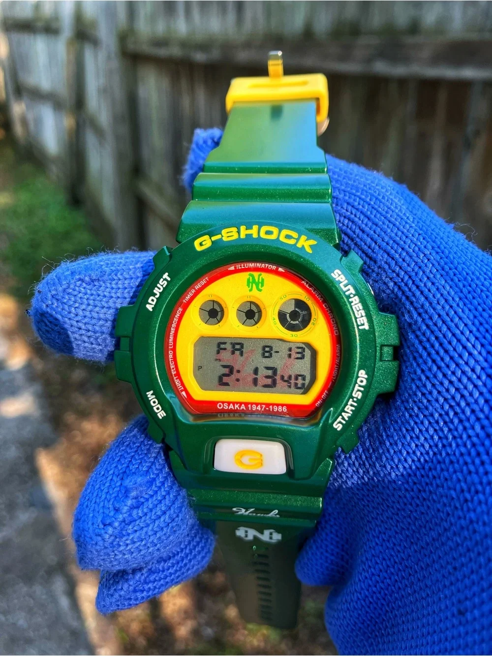 BUSSDOWN Moissanite Custom G Shock Hawks Collab Green Style